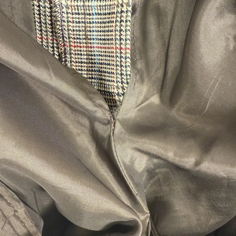 Vintage‎ Glen Plaid Wool Cashmere Dress Pants Straight Leg Men's 33x26
